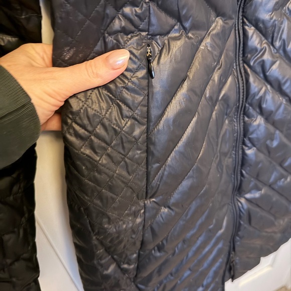 Eddie Bauer Women’s Coat Trinity Down Parka Size Small BLACK Jacket Belted - Picture 6 of 11